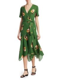 A.L.C. - CORA SHORT-SLEEVE FLORAL SILK WRAP DRESS at Saks Fifth Avenue